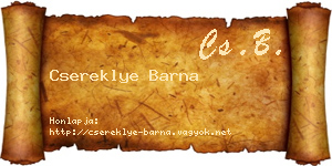 Csereklye Barna névjegykártya