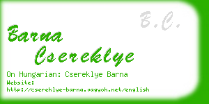 barna csereklye business card